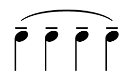 Portamentobezeichnung in Notenschrift